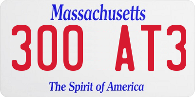 MA license plate 300AT3