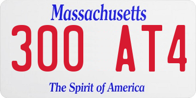 MA license plate 300AT4