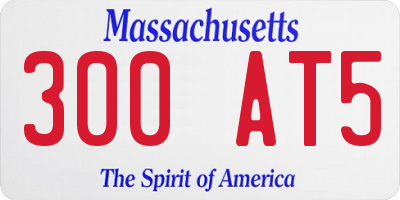 MA license plate 300AT5