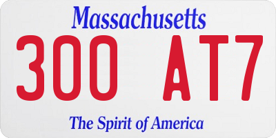 MA license plate 300AT7
