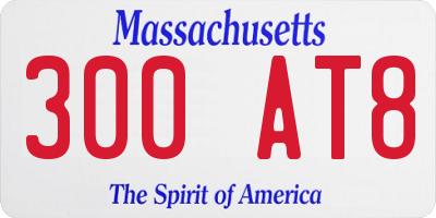 MA license plate 300AT8