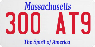 MA license plate 300AT9