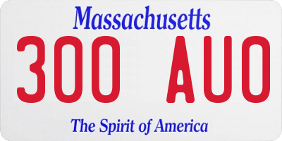 MA license plate 300AU0