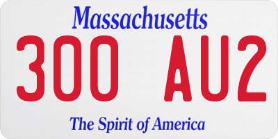 MA license plate 300AU2
