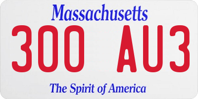 MA license plate 300AU3