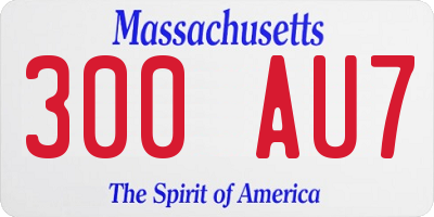 MA license plate 300AU7