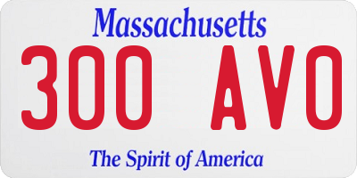 MA license plate 300AV0