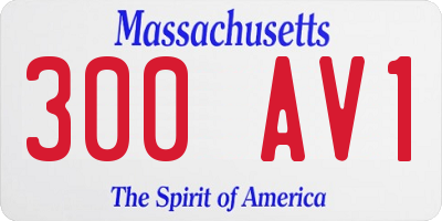 MA license plate 300AV1
