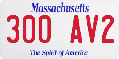 MA license plate 300AV2