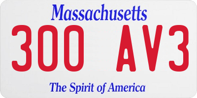 MA license plate 300AV3