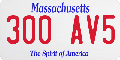 MA license plate 300AV5
