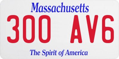 MA license plate 300AV6