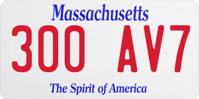 MA license plate 300AV7