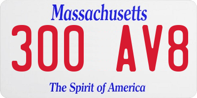 MA license plate 300AV8