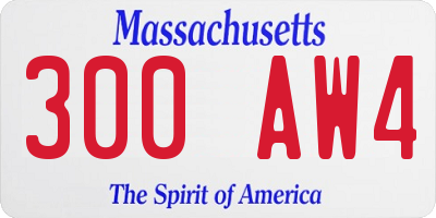 MA license plate 300AW4