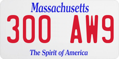 MA license plate 300AW9