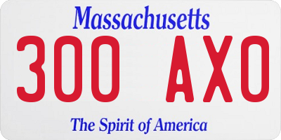 MA license plate 300AX0