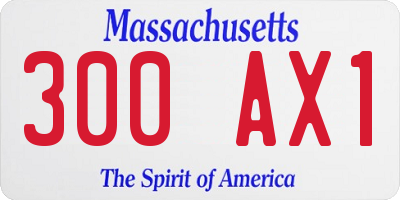 MA license plate 300AX1