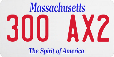 MA license plate 300AX2
