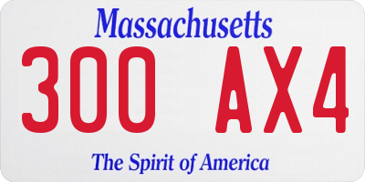 MA license plate 300AX4
