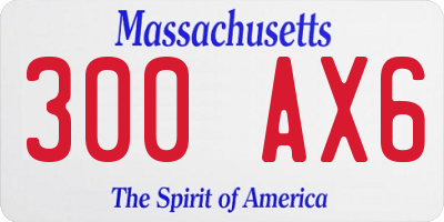 MA license plate 300AX6