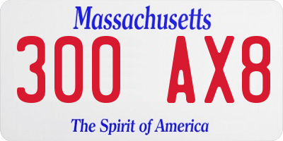 MA license plate 300AX8