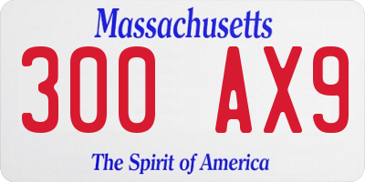 MA license plate 300AX9