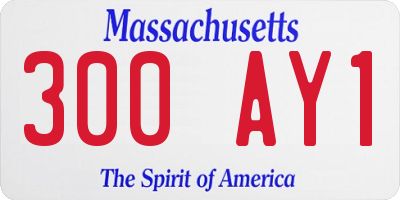 MA license plate 300AY1