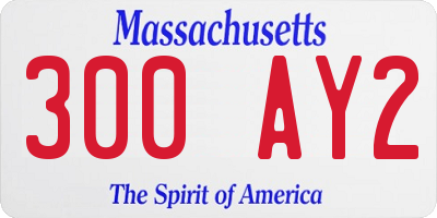 MA license plate 300AY2