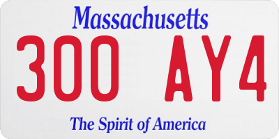 MA license plate 300AY4