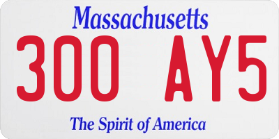 MA license plate 300AY5