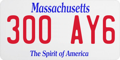 MA license plate 300AY6