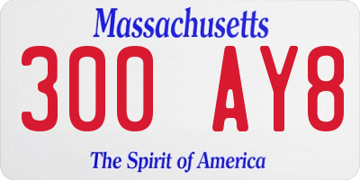 MA license plate 300AY8