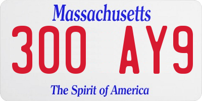 MA license plate 300AY9