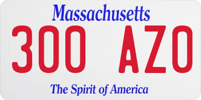 MA license plate 300AZ0