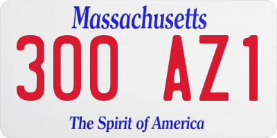 MA license plate 300AZ1