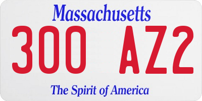 MA license plate 300AZ2