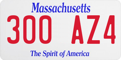 MA license plate 300AZ4