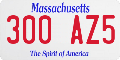 MA license plate 300AZ5