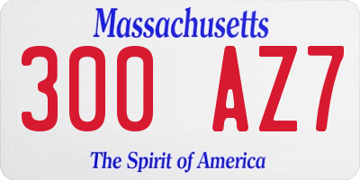 MA license plate 300AZ7