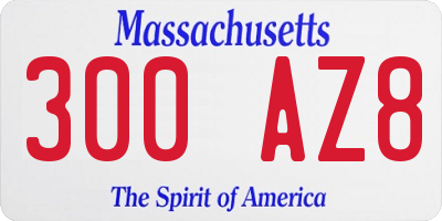 MA license plate 300AZ8