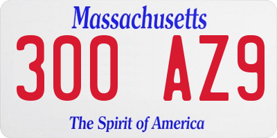MA license plate 300AZ9