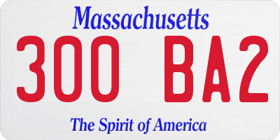 MA license plate 300BA2