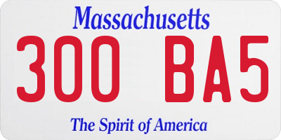 MA license plate 300BA5
