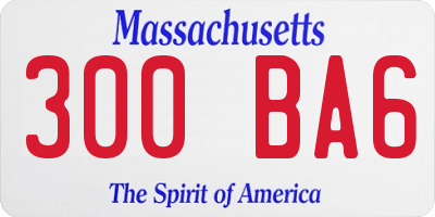 MA license plate 300BA6