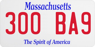 MA license plate 300BA9