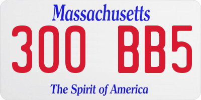 MA license plate 300BB5