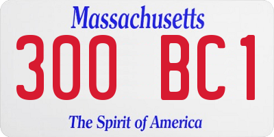 MA license plate 300BC1