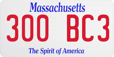 MA license plate 300BC3