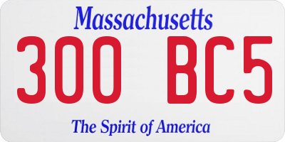 MA license plate 300BC5